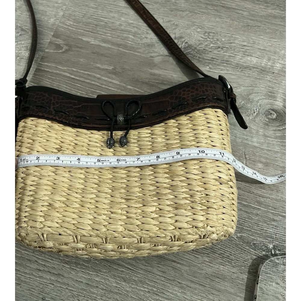 Brighton Emma Leather and Woven Straw Summer Purse - Picture 9 of 11